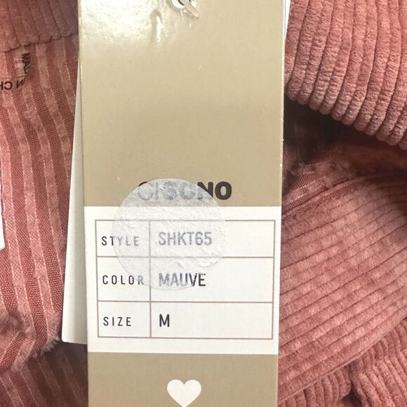 Ci Sono Outerwear Soft Corduroy Button Down Shacket - Mauve - Size Medium - Picture 5 of 6